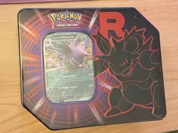 Pokemon Team Rocket Tin [Team Rocket's Nidoking ex] Brand New - Image 1