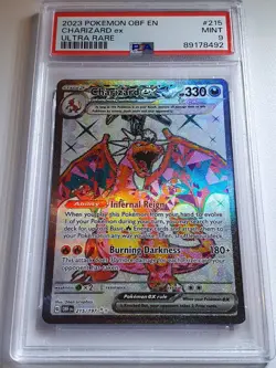 2023 Pokemon Charizard ex 215/197 Obf En-Obsidian Flames Holo Ultra Rare - PSA 9 - Image 1