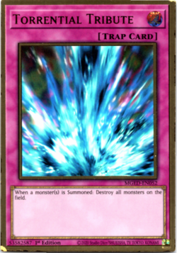 Torrential Tribute - MGED-EN052 - Premium Gold Rare - 1st Edition Yugioh - Image 1