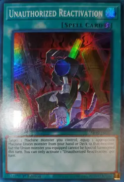 Yugioh Unauthorized Reactivation SR 1st Ed. SR10-EN041 Near Mint - Image 1