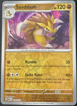 Sandslash 028/165 Sv: Scarlet & Violet 151 Reverse Holo - Pokemon Card - Image 1