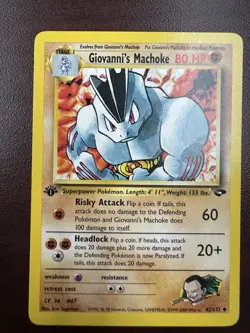 Giovanni's Machoke 42/132 Gym Challenge 1st Edition Non-Holo Pokemon Card LP+ - Image 1