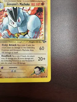 Giovanni's Machoke 42/132 Gym Challenge 1st Edition Non-Holo Pokemon Card LP+ - Image 5