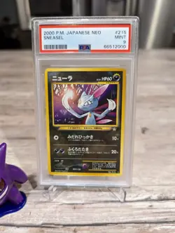 JAPANESE NEO #215 2000 Pokemon SNEASEL psa 9 WOTC era old back MINT - Image 1
