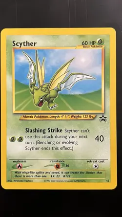 Scyther 45/53 NM/Almost Mint Wotc Black Star Promo Pokemon TCG Regular - Image 1