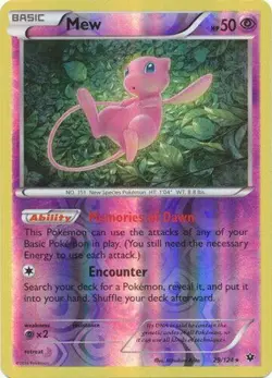 MEW 28/124 XY FATES COLLIDE POKEMON (REVERSE HOLO, LP) - Image 1