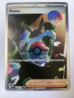 Pokemon TCG Penny Paldean Fates Trainer Holo Card 239/091 - Image 1