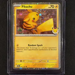 Pikachu 051 /162 Stamped 2026 Pokemon Day 30th Anniversary Promo Cosmos w/ SWIRL - Image 2