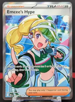Pokemon Emcee's Hype #220/182 English Destined Rivals Ultra Rare - Image 1