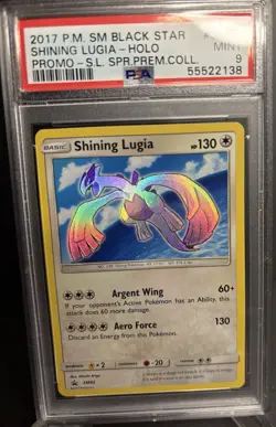 2017 POKEMON SM BLACK STAR PROMO #SM82 SHINING LUGIA-HOLO PSA 9 - Image 1