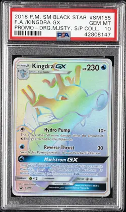 2018 POKEMON SM BLACK STAR PROMO #SM155 FULL ART/KINGDRA GX PSA 10 - Image 1
