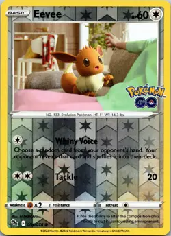 Eevee 054/078 Pokemon GO LP Reverse Holo Pokemon TCG - Image 1