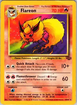 Flareon (19) 19/64 Jungle Pokemon MP Unlimited - Image 1