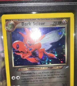 Dark Scizor PSA 7 9/105 Holo Rare Unlimited Pokemon Card Neo Destiny Swirl 💫 - Image 5