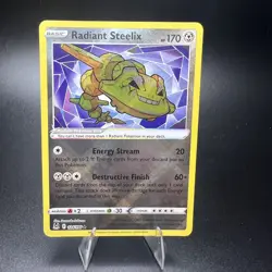 Radiant Steelix 124/196 Radiant Rare SWSH11: Lost Origin Pokemon Card - Image 1