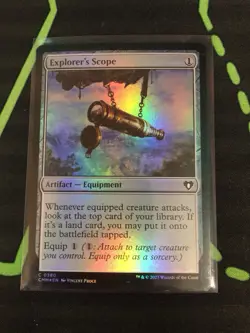 MTG Magic The Gathering Explorer’s Scope Foil CMM Artifact Ramp Commander - Image 1