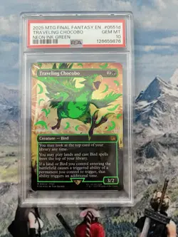 PSA 10 MTG Final Fantasy Travelling Chocobo Neon Green Foil Gem Mint - Image 1