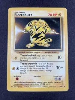 Pokemon TCG Electabuzz 20/102 Base Set Non Holo Rare Unlimited 1999 WOTC LP - Image 1