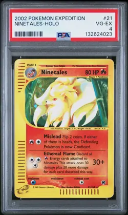 2002 POKEMON EXPEDITION #21 NINETALES-HOLO PSA 4 - Image 1