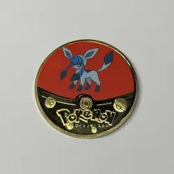 NEW Pokemon Glaceon Premium High Quality Rare collectible Metal Gold Coin M/NM - Image 1