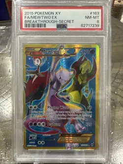 Pokemon TCG Mewtwo EX Full Art Holo Card 163/162 Breakthrough PSA 8 - Image 1