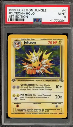 Pokemon Jolteon Jungle 1st Edition Holo Rare #4 PSA 9 Mint - Image 1