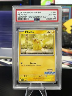 Pikachu Black Star Promo #214 - Illustration Contest 2024 - PSA 10 - Image 1