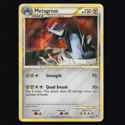 Metagross 18/90 HGSS Undaunted Rare Non Holo Pokemon TCG NM - Image 1