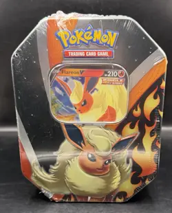 Pokemon Evolving Skies Tin Flareon V 2021 TCG Game Sealed - Image 1