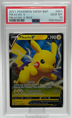 2021 POKEMON SWSH BLACK STAR PROMO #061 PIKACHU V PSA 10 GEM MINT - Image 1