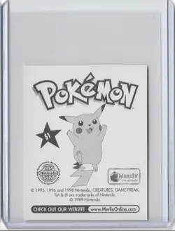 Pokemon- 1999 Merlin Pikachu Sticker #S1 Prism - Image 2