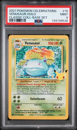 2021 POKEMON CELEBRATIONS CLASSIC COLL #15 VENUSAUR-HOLO PSA 9 - Image 1