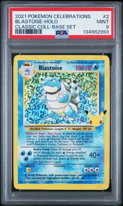 2021 POKEMON CELEBRATIONS CLASSIC COLL #2 BLASTOISE-HOLO PSA 9 - Image 1