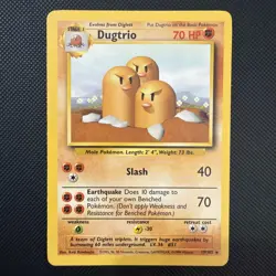 Pokemon TCG - Dugtrio - 19/102 - Rare Unlimited Base Set Unlimited [Light Play] - Image 1