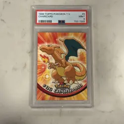 1999 TOPPS POKEMON TV #6 CHARIZARD PSA 9 - Image 1