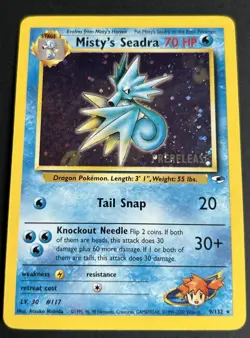 Pokemon TCG Misty's Seadra 009/132 Wotc Promo Prerelease Holo LP/NM - Image 1