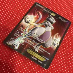 Pokemon Mewtwo EX Full Art Ultra Rare Holo Breakthrough 158/162 Card my Damaged - Image 2