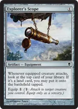 MTG Explorer's Scope - Foil, Zendikar, Lightly Played, English - Image 1