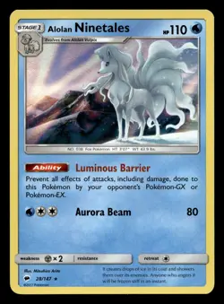 Alolan Ninetales 28/147 Rare Burning Shadows Holo Pokemon NM - Image 1