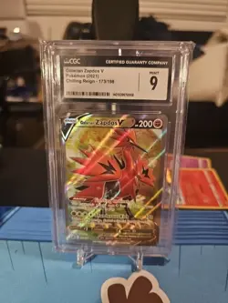 Pokemon Galarian Zapdos V Brilliant Stars Secret Rare Full Art #182 CGC 9 - Image 1