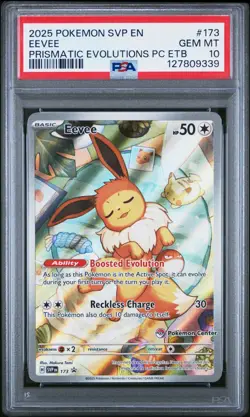 Eevee SV 173 Promo English Prismatic ETB Pokemon Center Stamped Graded PSA 10 - Image 1