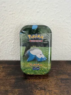 Snorlax Pokemon GO Mini Tin 2 Booster Packs 1 Coin 1 Art Card Pokemon TCG 2022 - Image 1