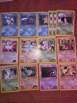 14x Vintage Pokemon Gym Challenge / Gym Heroes Lot ALL DAMAGED Creased See Pics - Image 1
