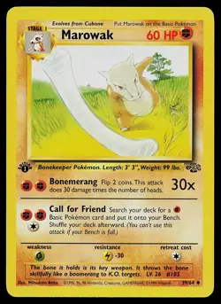Pokemon Card - Marowak Jungle 39/64 Uncommon 1st Edition - Image 1
