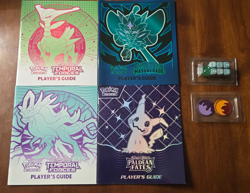 Lot of 4 Pokemon Scarlet & Violet TCG Player's Guide Books + Chips & Dice Sets - Image 1