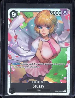 One Piece TCG OP07-085 Stussy Super Rare NM - Image 1