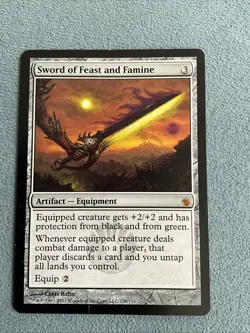 MTG - Sword of Feast and Famine - Mirrodin Besieged - MP MAGIC CARD - Image 1