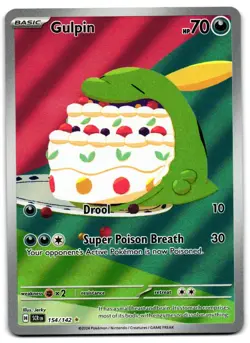 Gulpin 154/142 - Stellar Crown Illustration Rare Pokemon TCG - M/LP Card - Image 1