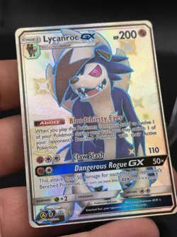 Pokemon Lycanroc GX Shiny Holo Rare SV67/SV94 Hidden Fates Near Mint NM Card EU3 - Image 2