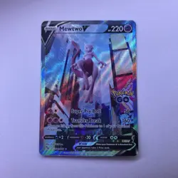 Pokemon Go Mewtwo v Full Art Holo Ultra Rare Card 072/078 Pokemon TCG - Image 1